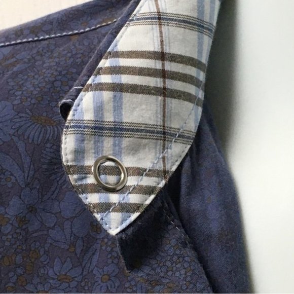 GEORG Roth Los Angeles Blue Floral Print Button Up Shirt - Picture 5 of 9